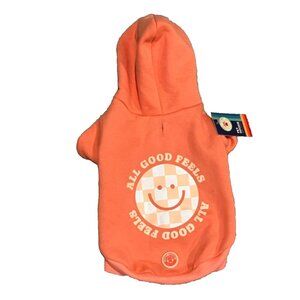 Furry Friends ALL GOOD FEELS Pet Hoodie Soft Comfy Orange Size M NWT